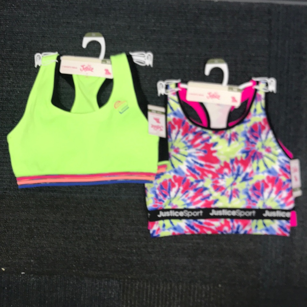 Justice Sport Bras Oh So Soft 4 Pack Size 36 NWT